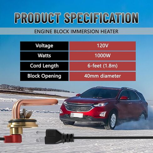 3500069 Engine Block Immersion Heater 120 Volts 1000 Watts 27mm Thread Compatible with Mercury, Lincoln, International/NavistarFord, John Deere in Saudi Arabia