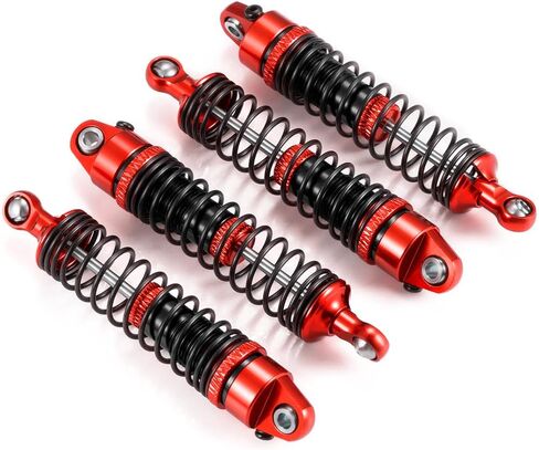 LSG 4Pcs Aluminum RC Shock Absorber Threaded Shocks for Tra-xxas 1/16 Arrma Gorgon Grom & Quake Grom RC Crawler Suspension Damper Upgrades Parts Replacement Accessories(Red) in Kuwait