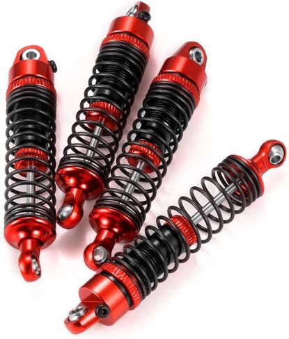 LSG 4Pcs Aluminum RC Shock Absorber Threaded Shocks for Tra-xxas 1/16 Arrma Gorgon Grom & Quake Grom RC Crawler Suspension Damper Upgrades Parts Replacement Accessories(Red) in Kuwait