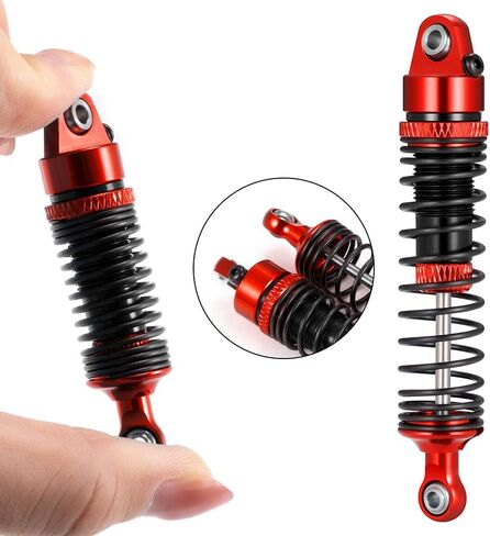 LSG 4Pcs Aluminum RC Shock Absorber Threaded Shocks for Tra-xxas 1/16 Arrma Gorgon Grom & Quake Grom RC Crawler Suspension Damper Upgrades Parts Replacement Accessories(Red) in Kuwait