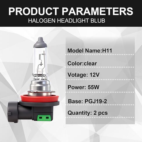 H11 Headlight Bulb, Halogen 12v 55w, Standard 3800K Warm White, Clear Light High Low Beam Fog Light Replacement Super Bright 2 pack in Saudi Arabia
