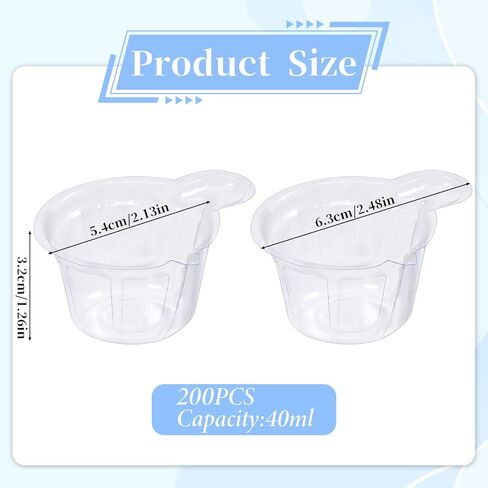 200Pcs 40ml Disposable Plastic Resin Mixing Cups Multipurpose Dispensing Cup for Mixing Paint, Stain, Epoxy, Resin (Clear) in Kuwait