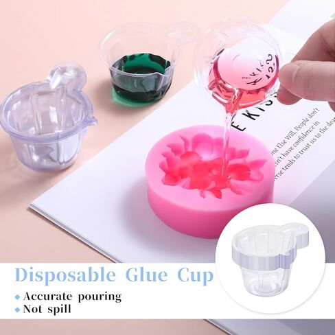 200Pcs 40ml Disposable Plastic Resin Mixing Cups Multipurpose Dispensing Cup for Mixing Paint, Stain, Epoxy, Resin (Clear) in Kuwait