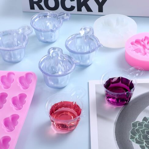 200Pcs 40ml Disposable Plastic Resin Mixing Cups Multipurpose Dispensing Cup for Mixing Paint, Stain, Epoxy, Resin (Clear) in Kuwait