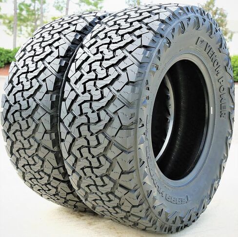 مجموعة من 2 (اثنين) إطارات Venom Power Terra Hunter X/T XT All-Terrain Mud Light Truck شعاعية - 33X12.50R20LT 33X12.50X20 33X12.50-20 114R نطاق التحميل E LRE 10 طبقات BSW جدار جانبي أسود in Kuwait