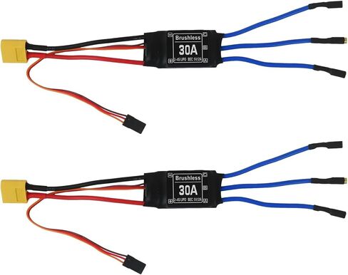 2 قطعة وحدة تحكم في السرعة الإلكترونية بمحرك بدون فرشاة متوافقة مع ESC 30A لطائرة هليكوبتر RC in Kuwait