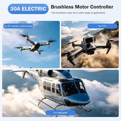 2 قطعة وحدة تحكم في السرعة الإلكترونية بمحرك بدون فرشاة متوافقة مع ESC 30A لطائرة هليكوبتر RC in Kuwait
