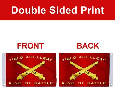 Bayyon Small Flag Double Sided Field Artillery King Of Battle Flag- 12"" X 18"" Inch Boat Motorcycle Yacht Boat Bike Car Flag with 2 Brass Grommets in Saudi Arabia