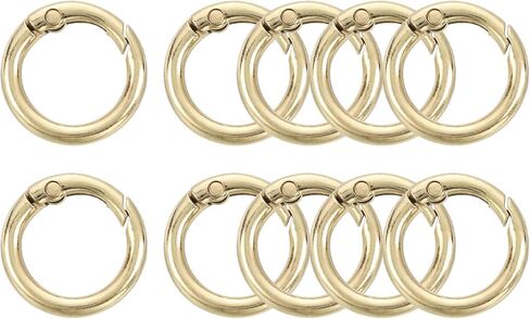 10Pcs Spring O Rings, 5/8"(16mm) ID Zinc Alloy Trigger Round Snap Buckle, DIY Accessories Spring Keyring Buckle for Keychains, Purse and Handbag, Trinkets (Gold) in Kuwait