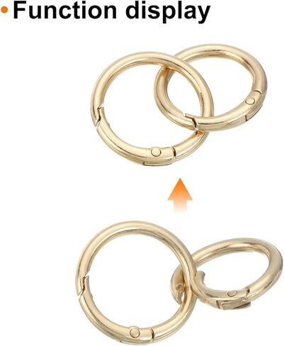 10Pcs Spring O Rings, 5/8"(16mm) ID Zinc Alloy Trigger Round Snap Buckle, DIY Accessories Spring Keyring Buckle for Keychains, Purse and Handbag, Trinkets (Gold) in Kuwait