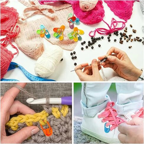مجموعة علامات غرز بإبزيم بلاستيكي، 60 قطعة من علامات غرز الحياكة للكروشيه، لوازم الحياكة لعشاق الأعمال اليدوية in Kuwait