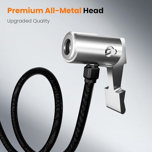 20 Inch Tire Inflator Hose, All-Metal Quick-Connect Locking Chuck with 360° Swivel End, High-Pressure Extension Tube for Car, Motorcycle, Bike Air Pump & Compressor in Saudi Arabia