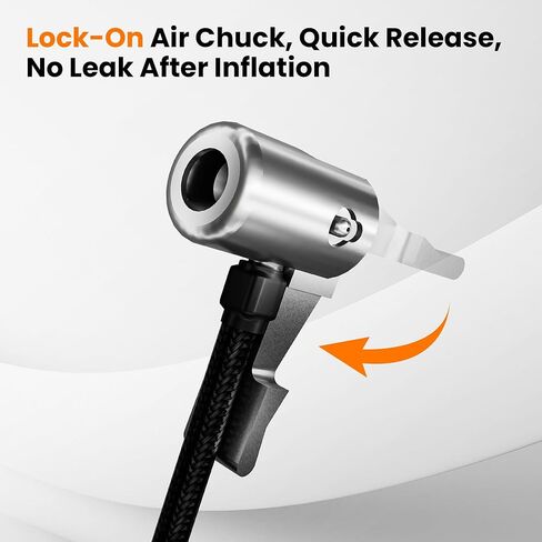 20 Inch Tire Inflator Hose, All-Metal Quick-Connect Locking Chuck with 360° Swivel End, High-Pressure Extension Tube for Car, Motorcycle, Bike Air Pump & Compressor in Saudi Arabia