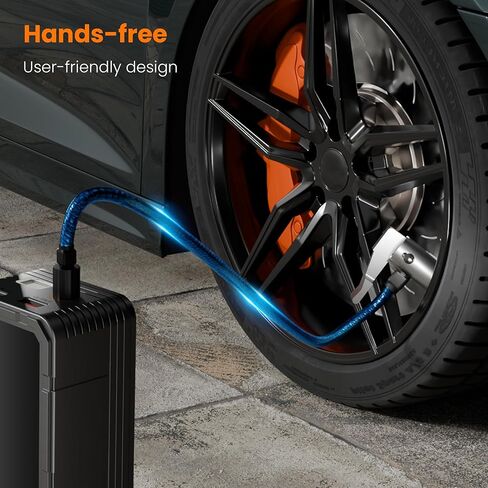 20 Inch Tire Inflator Hose, All-Metal Quick-Connect Locking Chuck with 360° Swivel End, High-Pressure Extension Tube for Car, Motorcycle, Bike Air Pump & Compressor in Saudi Arabia