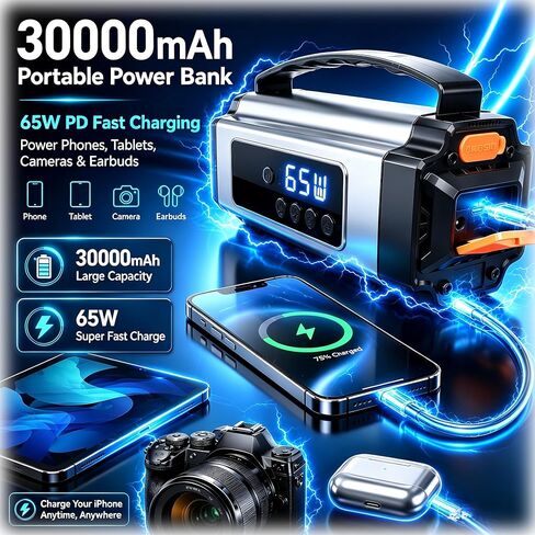 Portable 10-in-1 9000A Car Battery Jump Starter with 200PSI Air Compressor 65W Charger Premium Roadside Emergency Power Station Jump Box & Power Bank for Family Travel, SUV, Truck in Saudi Arabia