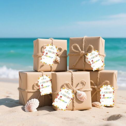 50 Pcs Summer Gift Tags with String Fruit Theme Have a Great Summer Hanging Tags 3.8 x 2.2 Inch End of School Year Teacher Appreciation Gift Labels Happy Hello Summer Party Decor for Kids Students in Kuwait