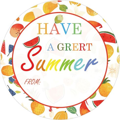 50 Pcs Summer Gift Tags with String Fruit Theme Have a Great Summer Hanging Tags 3.8 x 2.2 Inch End of School Year Teacher Appreciation Gift Labels Happy Hello Summer Party Decor for Kids Students in Kuwait
