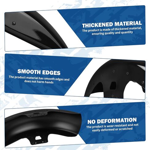 19 inch Front Fender Motorcycle Mudguard for Bagger Models Fit for Harley Touring Road King Electra Glide Street Glide Road Glide 2014-2023, Vivid Black in Saudi Arabia