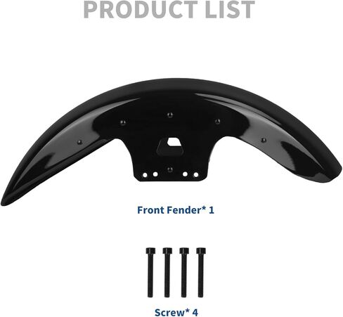 19 inch Front Fender Motorcycle Mudguard for Bagger Models Fit for Harley Touring Road King Electra Glide Street Glide Road Glide 2014-2023, Vivid Black in Saudi Arabia