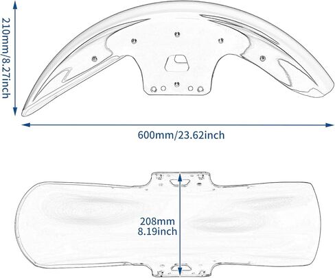 19 inch Front Fender Motorcycle Mudguard for Bagger Models Fit for Harley Touring Road King Electra Glide Street Glide Road Glide 2014-2023, Vivid Black in Saudi Arabia