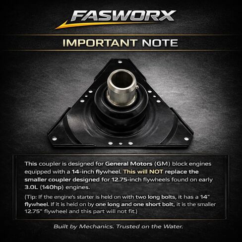 18643A5 Premium Engine Drive Coupler Assembly for MerCruiser Alpha One, Gen II & Bravo Sterndrives | Fits 3.0L 4.3L 4.5L 5.0L 5.7L Engines | 14-Inch Flywheel, 3-Inch Bolt Pattern | Replaces 18-2323 in Kuwait