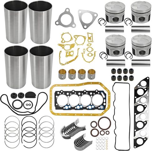 طقم إعادة بناء المحرك المتوافق مع Hyundai D4BB D4BA مناسب لمحركات Mitsubishi 4D56 - مناسب لرافعات Hyundai H100 Porter Grace وHC20-HC35H1 - مجموعة قطع غيار إصلاح المحرك بالكامل in Kuwait