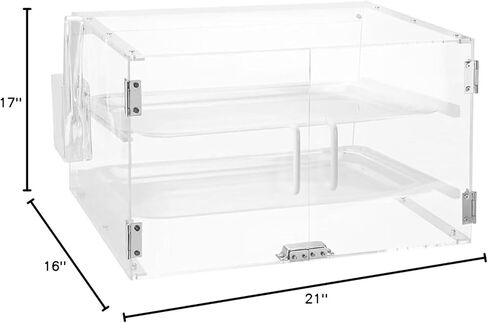 Countertop Pastry Display Case with 3 Tray,Acrylic Bakery Case Display for Cookies,Cupcakes,Muffins,Mini Cake,Food,21"X17"X17",with Serving Tong (3 Tray Disply Case) in Saudi Arabia