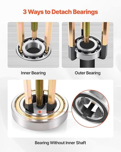 VEVOR 36-in-1 Bearing Puller Set, 36 PCS 3-Jaw Hook Puller for Internal External Bearings and Bearing Without Inner Shaft, Multifunctional Bearing Removal Tool with Heavy Duty Portable Storage Case in Kuwait