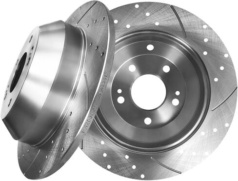 PM Auto Rear 302mm Drilled Slotted Brake Disc Rotors Replacement For 2010-2018 Hyundai Santa FE in Kuwait