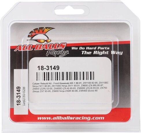 All Balls Caliper Rebuild Kit 18-3149 for Kawasaki ZX 11 Ninja (ZX 1100D) 1993 1994 1995 1996 1997 1998 1999 2000 2001, ZX 6 (ZX 600D) 1990 1991 1992 1993, ZX 6 (ZX 600E) 1993 1994 1995-2002 in Kuwait