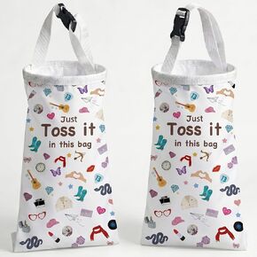 Toss It in This Bag Funny Car Trash Hanging Bag for Light Interiors, Cute Garbage Can with Waterproof & Washable Material, Car Accessories Decor for Women -2 Pcs in Saudi Arabia