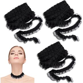 Black Lace Ribbon,3 Yards Sewing Lace Trim, Elastic Stretchy Lace Fabric,Perfect for Crafting,Wedding,Gift Wrapping,Bow Making in Saudi Arabia