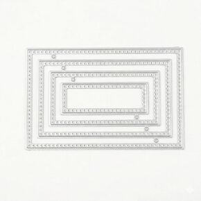 Cutting Dies for Card Making, Nested Rectangle Frame Set for Manual Die Cutting Machines, Silver Metal Templates for Layered Mats, Window Cards, Tags, Invitations in Kuwait