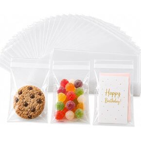 Clear Treat Bags 5x7 – Self Seal Cellophane Cookie Bags for Candy, Party Favors & Gifts – Resealable Adhesive Packaging – 100 Pack – Crisp Seal in Kuwait