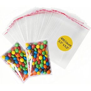 Rysnirs 400 PCS Small Cellophane Bags 3.5x5.5 Clear Cellophane Treat Bags Self Sealing for Cookie, Candy, Party Favors, 3.2mils Thick in Saudi Arabia