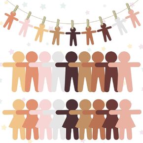 126 PCS Paper People Cutouts Crafts 5.9 x 4.5 Inch Multicultural People Shape Paper Cut Outs for Bulletin Board Boy Girl Person Cardstock for School Teachers Supplies Home Decoration in Saudi Arabia