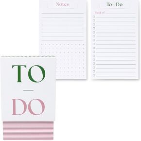 kate spade new york Petite Stripe To-Do Notecard Set with Stand, 52 Diecut Tab To-Do & Notes Cards, 3 x 5 Inch Desk Notecards, Decorative Desktop Organizer for Home Office Planning (Petite Stripe) in Kuwait
