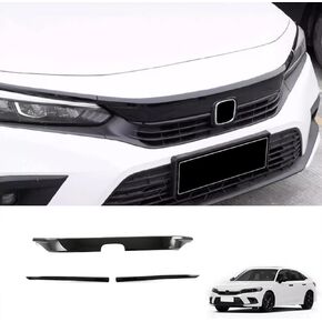 Car Accessories Front Hood Grill Cover Bonnet Trim Trims Compatible with Honda Civic 11th Gen Saden 2022 2023 2024 2025 (Glossy Black) 3 ABS (Not For Hybrid & Hatchback) in Saudi Arabia