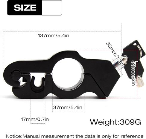 Motorcycle Throttle Lock Anti Theft Motorcycle Handlebar Lock Universal Heavy Duty Motorcycle Grip Handlebar Lock for Motorbike Scooter ATVs Sports Bikes Mopeds(Black) in Kuwait