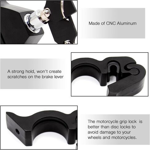 Motorcycle Throttle Lock Anti Theft Motorcycle Handlebar Lock Universal Heavy Duty Motorcycle Grip Handlebar Lock for Motorbike Scooter ATVs Sports Bikes Mopeds(Black) in Kuwait
