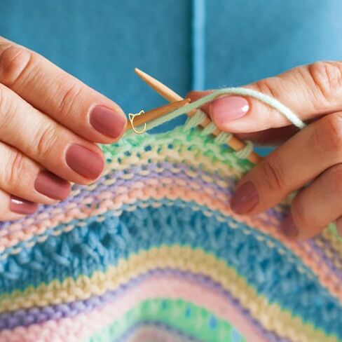 GOMAKERER 60 Pcs 3 Sizes Cat Knitting Stitch Marker Rings, Alloy Loop Stitch Marks Animal Knitting Stitch Mark Knitting Supplies Accessories for DIY and Handmade Crafts in Kuwait