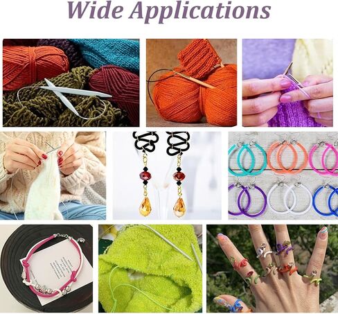 30 قطعة من AHANDMAKER حامل غرز الحياكة السيليكون 5 لفات 2 مم سلك حلاق أنابيب 5 ألوان علامات غرز حافظة متماسكة مع سدادات إبرة لمشاريع الحياكة اليدوية in Kuwait