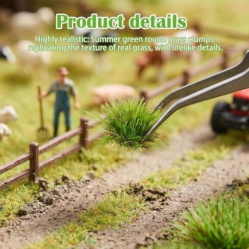 104 قطعة من العشب الثابت، عشب الديوراما نباتات مصغرة نموذج أعشاب نموذج أعشاب DIY قاعدة عشب ديوراما مصغرة لنماذج التضاريس الرملية للقطارات والسكك الحديدية (أخضر) in Kuwait