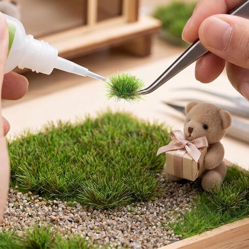 104 قطعة من العشب الثابت، عشب الديوراما نباتات مصغرة نموذج أعشاب نموذج أعشاب DIY قاعدة عشب ديوراما مصغرة لنماذج التضاريس الرملية للقطارات والسكك الحديدية (أخضر) in Kuwait