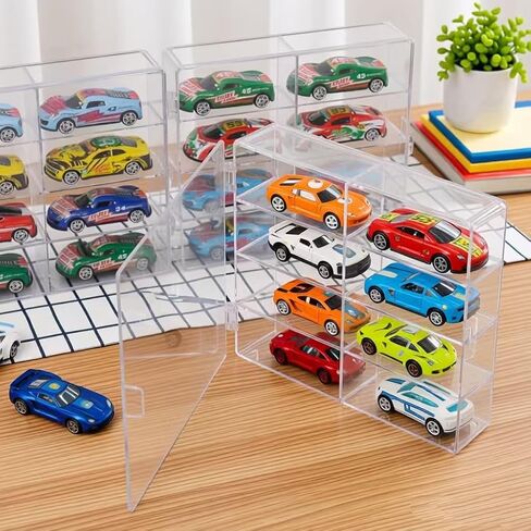4-Pack Acrylic Display Case for 1/64 Scale Matchbox Wheels Toy Car,32 Slots Hot Wheels Storage Qrganizer with Clear Snap-On Dust Cover 6 X 7.5 X 1.3 Inches in Saudi Arabia