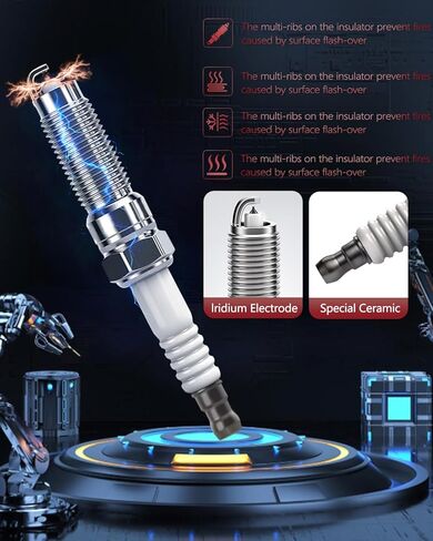 OKLPF Ignition Coil Pack UF735 with Iridium Platinum Spark Plugs - 4-Piece Set, Compatible with Ford Fusion 2014-2020 1.5L L4,Ford Escape 2017-2019 1.5L L4.E1235,DG-552,V25700032. in Kuwait