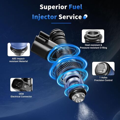 6 PCS Fuel Injectors FJ454 Compatible with Dodge Durango Ram 1500 2500 3500 Van Jeep Grand Cherokee TJ Wrangler Fuel Injection Nozzle in Kuwait