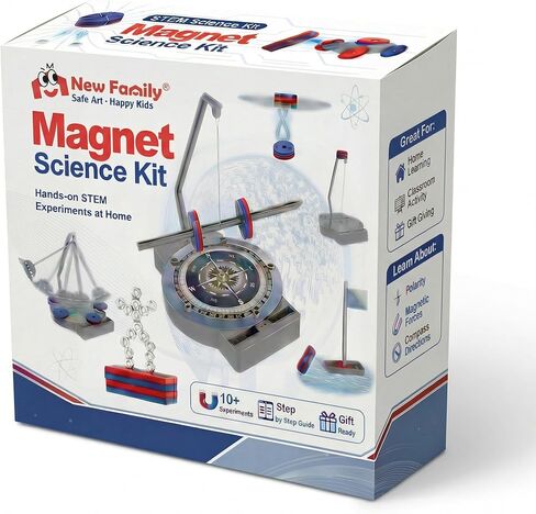 NewFamily Magnetic Science Kit for Kids, 12-in-1 STEM Physics Experiment Kit, Hands-On Magnetism Learning Toy, Ages 6 7 8 9 10 11 12 in Saudi Arabia