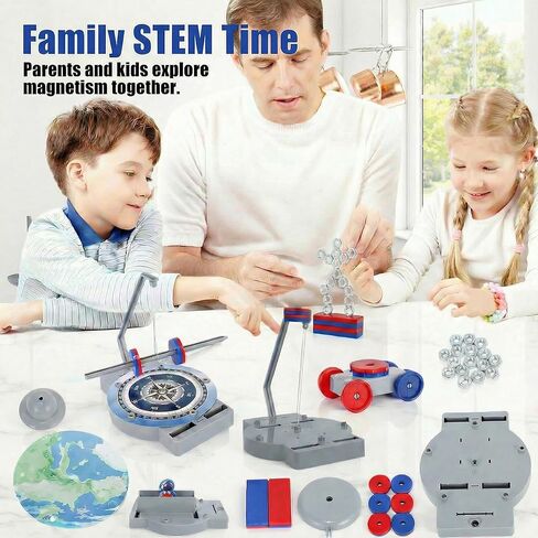 NewFamily Magnetic Science Kit for Kids, 12-in-1 STEM Physics Experiment Kit, Hands-On Magnetism Learning Toy, Ages 6 7 8 9 10 11 12 in Saudi Arabia
