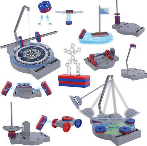 NewFamily Magnetic Science Kit for Kids, 12-in-1 STEM Physics Experiment Kit, Hands-On Magnetism Learning Toy, Ages 6 7 8 9 10 11 12 in Saudi Arabia